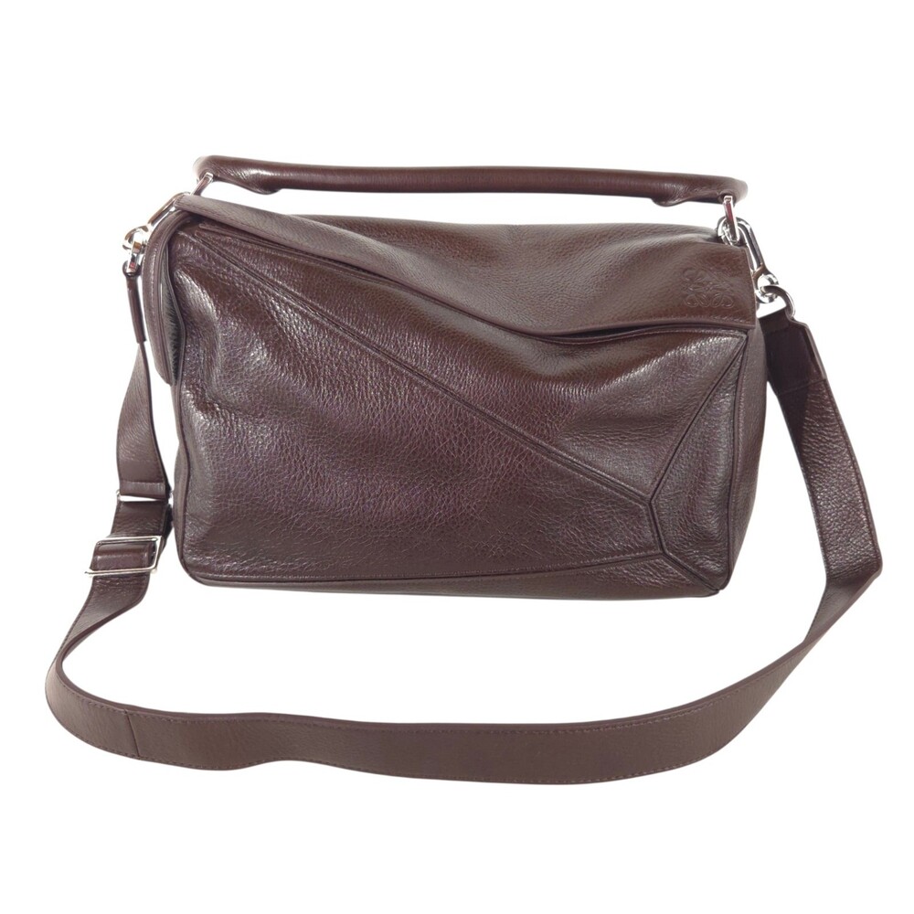 Loewe Large Puzzle Bag Oxblood Calfskin Leather $3800
